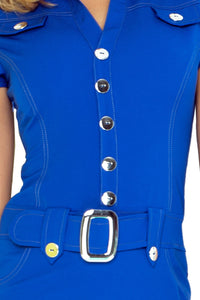 Dress with buttons - blue 142-3