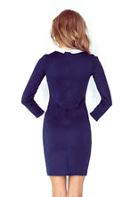 Load image into Gallery viewer, Dress with a white collar - NAVY BLUE 143-2