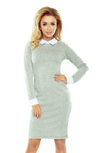 Load image into Gallery viewer, Numoco 143-3 Dress with a white collar - gray brick