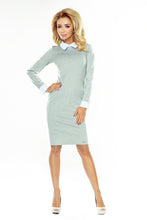Load image into Gallery viewer, 143-4 Dress with a white collar - gray