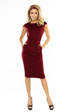 Cargar imagen en el visor de la galería, 144-7 Dress midi SARA - Burgundy color