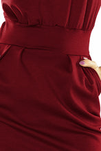 Cargar imagen en el visor de la galería, 144-7 Dress midi SARA - Burgundy color