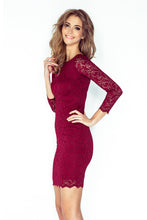 Charger l&#39;image dans la galerie, Dress with lace - navy red 145-2