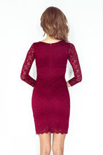 Charger l&#39;image dans la galerie, Dress with lace - navy red 145-2