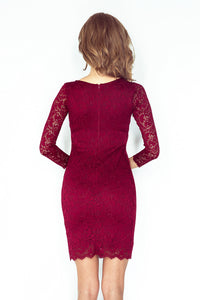 Dress with lace - navy red 145-2
