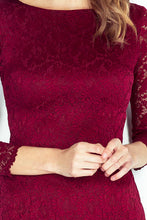Charger l&#39;image dans la galerie, Dress with lace - navy red 145-2