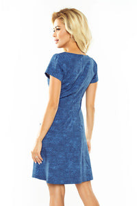 155-1 Dress in the shape of trapezium - jeans