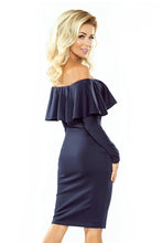 Load image into Gallery viewer, Dress with frill - Long Sleeve - Navy Blue 156-1