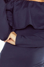 Load image into Gallery viewer, Dress with frill - Long Sleeve - Navy Blue 156-1