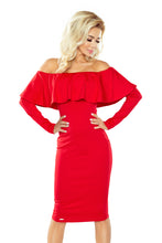 Load image into Gallery viewer, Dress with frill - Long Sleeve - red 156-2