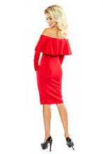 Load image into Gallery viewer, Dress with frill - Long Sleeve - red 156-2