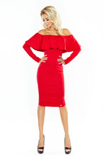 Load image into Gallery viewer, Dress with frill - Long Sleeve - red 156-2