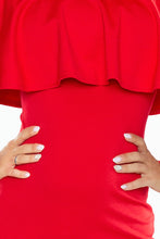 Load image into Gallery viewer, Dress with frill - Long Sleeve - red 156-2