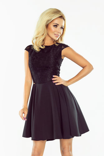 157-2 Dress MARTA with lace - black