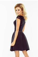 Cargar imagen en el visor de la galería, 157-2 Dress MARTA with lace - black