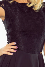 Cargar imagen en el visor de la galería, 157-2 Dress MARTA with lace - black