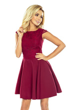 Load image into Gallery viewer, Dress MARTA with lace - Burgundy color 157-3