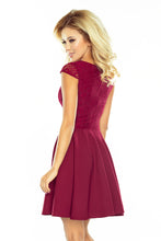 Load image into Gallery viewer, Dress MARTA with lace - Burgundy color 157-3