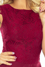 Load image into Gallery viewer, Dress MARTA with lace - Burgundy color 157-3