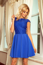 Cargar imagen en el visor de la galería, 157-5 Dress MARTA with lace - royal blue