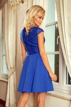 Cargar imagen en el visor de la galería, 157-5 Dress MARTA with lace - royal blue