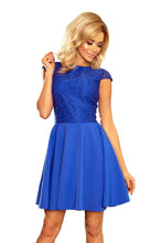 Cargar imagen en el visor de la galería, 157-5 Dress MARTA with lace - royal blue