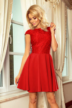 Cargar imagen en el visor de la galería, 157-8 Dress MARTA with lace - red