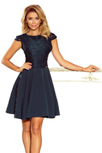 Cargar imagen en el visor de la galería, 157-9 Dress MARTA with lace - dark green