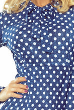 Load image into Gallery viewer, OLA trapezoidal dress with a binding at the neck - polka dots 158-1