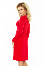Load image into Gallery viewer, OLA trapezoidal dress with a binding at the neck - red 158-2