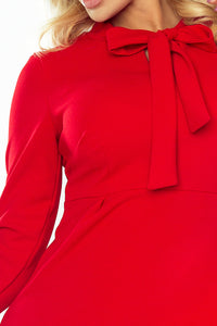 OLA trapezoidal dress with a binding at the neck - red 158-2