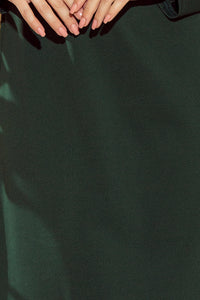 Numoco 158-3 OLA trapezoidal dress with a binding at the neck - DARK GREEN