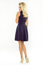 Load image into Gallery viewer, Dress with neckline and pockets - navy blue 160-2