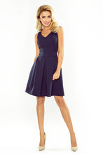 Load image into Gallery viewer, Dress with neckline and pockets - navy blue 160-2