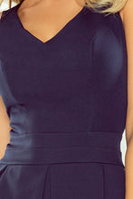 Load image into Gallery viewer, Dress with neckline and pockets - navy blue 160-2