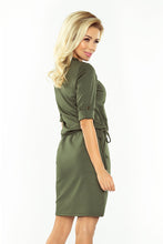 Cargar imagen en el visor de la galería, 161-2 AGATA - dress with a collar - KHAKI