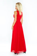 Load image into Gallery viewer, Numoco 166-2 MAXI chiffon dress - red