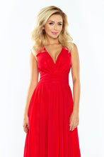 Load image into Gallery viewer, Numoco 166-2 MAXI chiffon dress - red