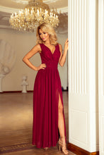 Load image into Gallery viewer, 166-3 MAXI chiffon dress - burgundy color