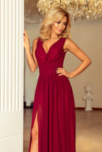 Load image into Gallery viewer, 166-3 MAXI chiffon dress - burgundy color