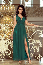Load image into Gallery viewer, 166-5 MAXI chiffon dress - dark green