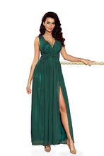 Load image into Gallery viewer, 166-5 MAXI chiffon dress - dark green