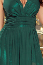 Load image into Gallery viewer, 166-5 MAXI chiffon dress - dark green