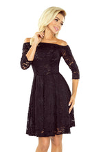 Load image into Gallery viewer, 168-1 Dress with bare shoulders - black lace