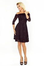 Load image into Gallery viewer, 168-1 Dress with bare shoulders - black lace