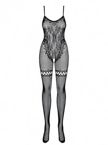 OBSESSIVE F213 BODYSTOCKING BLACK PATTERNED 50005-7