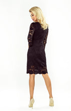 Load image into Gallery viewer, 170-1 Lace dress with neckline - black