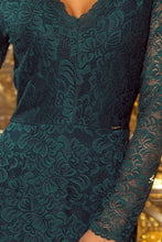 Load image into Gallery viewer, 170-3 Lace dress with neckline - green