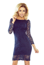 Load image into Gallery viewer, Dress with lace - navy blue 174-1