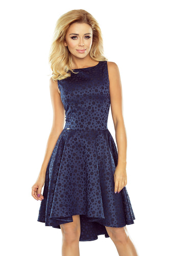 Exclusive dress with longer back - Navy blue 175-3